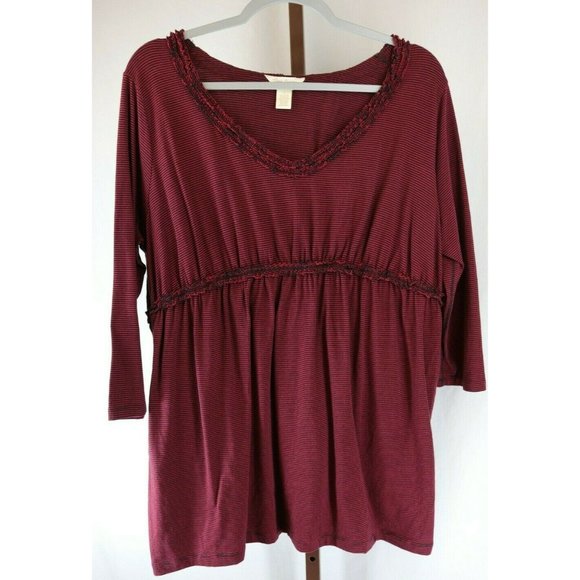 Three Seasons Ladies  3/4 Sleeve Maternity  Blouse Top Size Large NEW - Picture 1 of 6